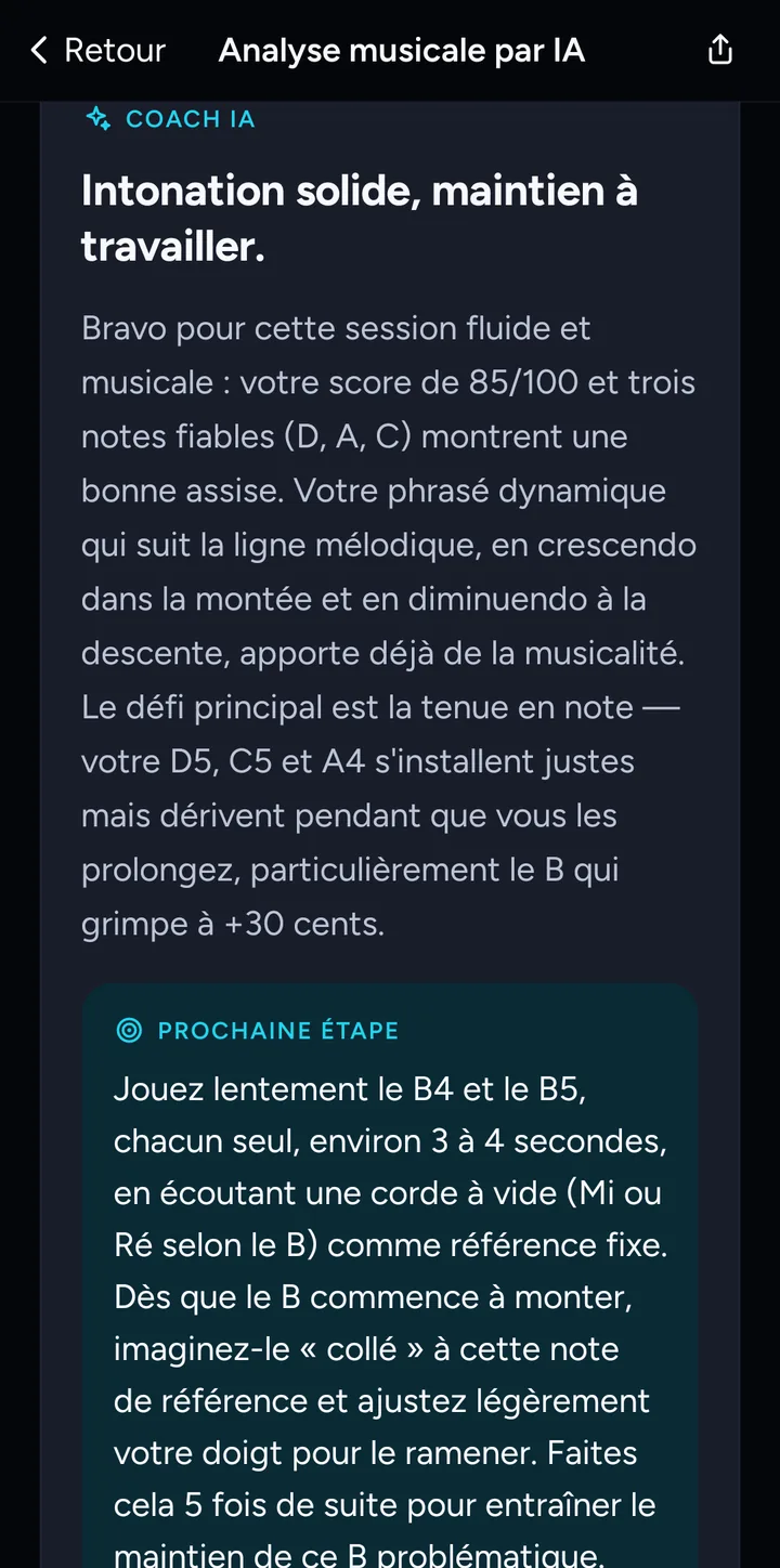 Retour du coach IA avec la prochaine étape