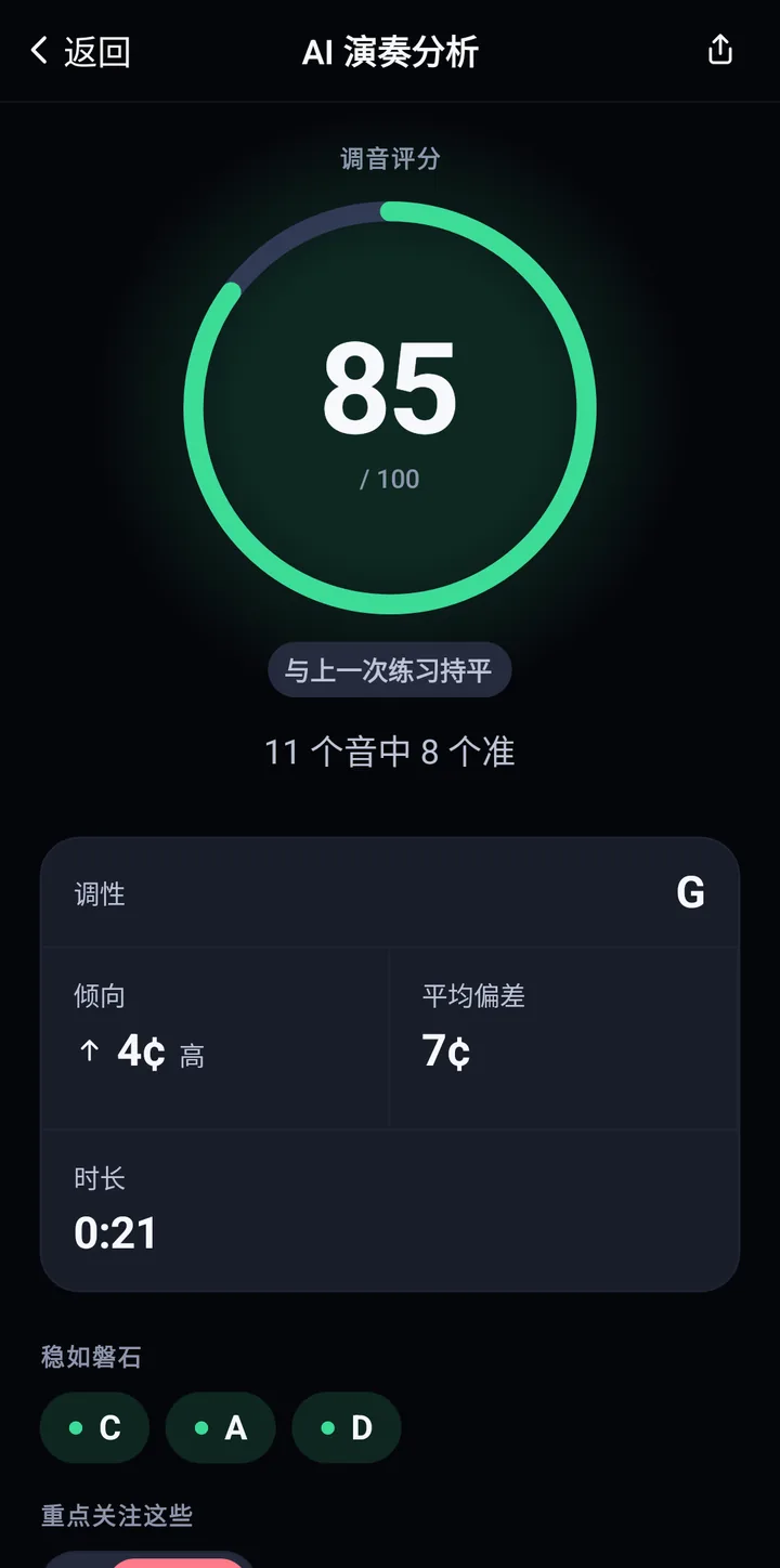 AI Music Analysis:百分制音准评分
