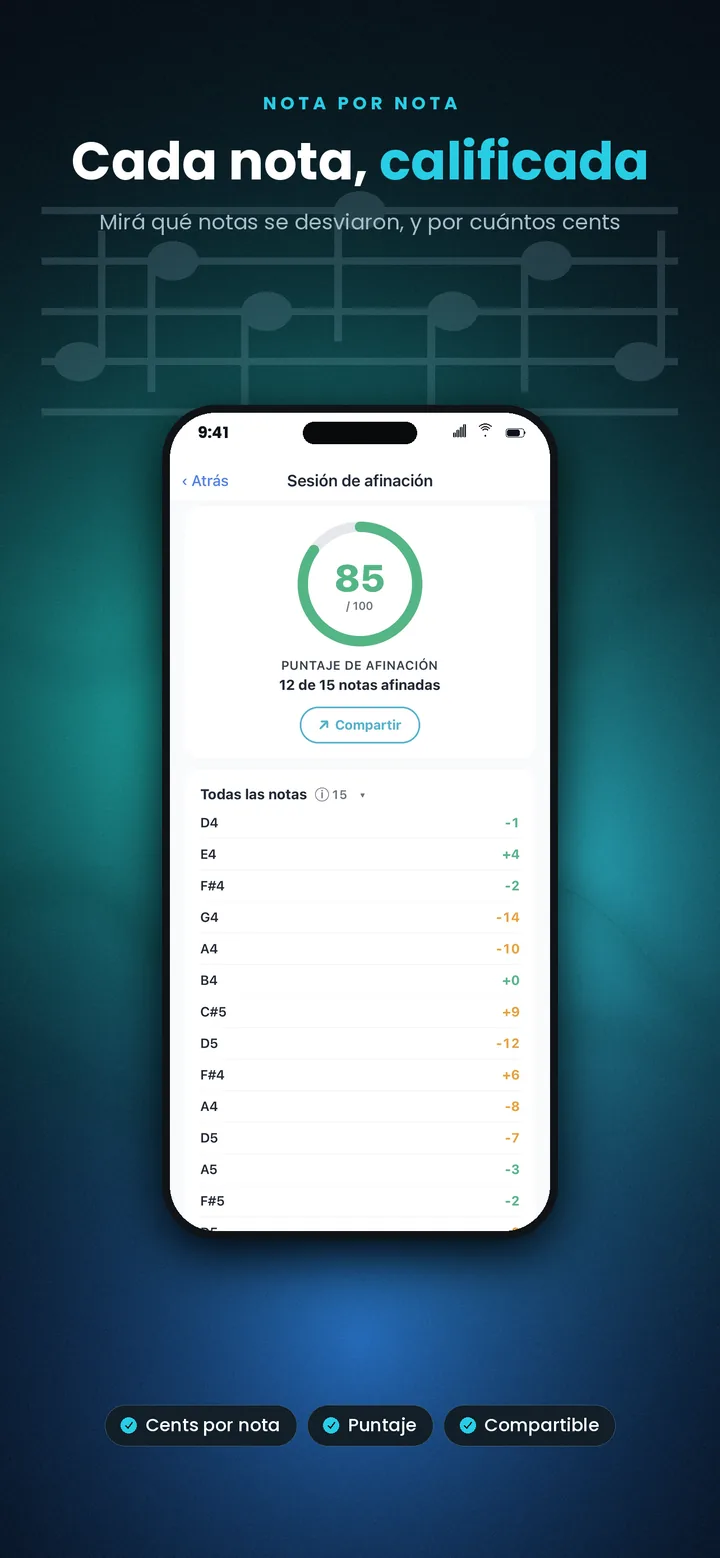 Seguimiento nota por nota